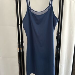 💙 Blue Slip Dress – Sleepwear with Mesh Detail